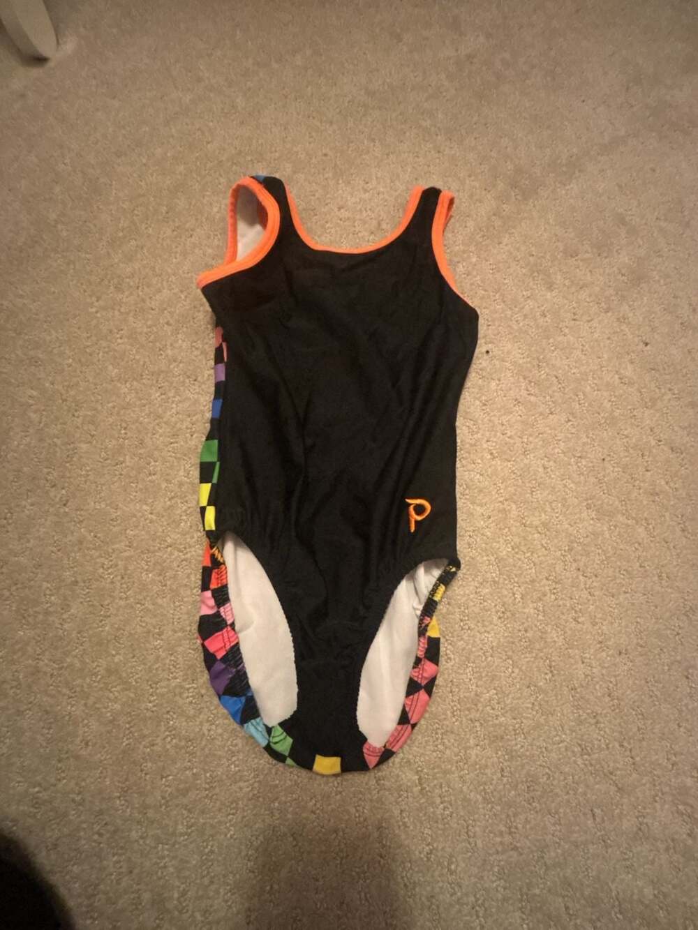 Plum Practicewear Gymnastics Leotard Child L Black Rainbow